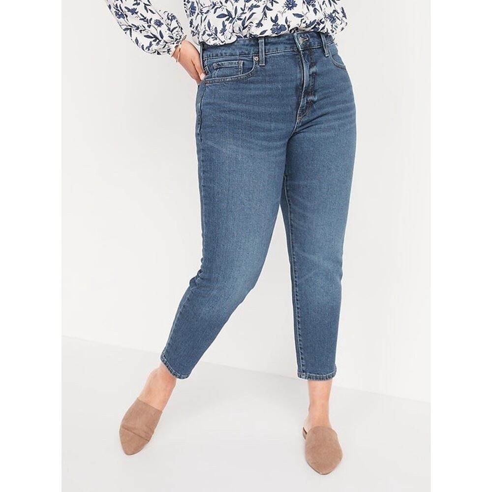 Old Navy Sz 12 Jeans O.G. Straight High Rise Secret Slim Pockets Margarita Blue